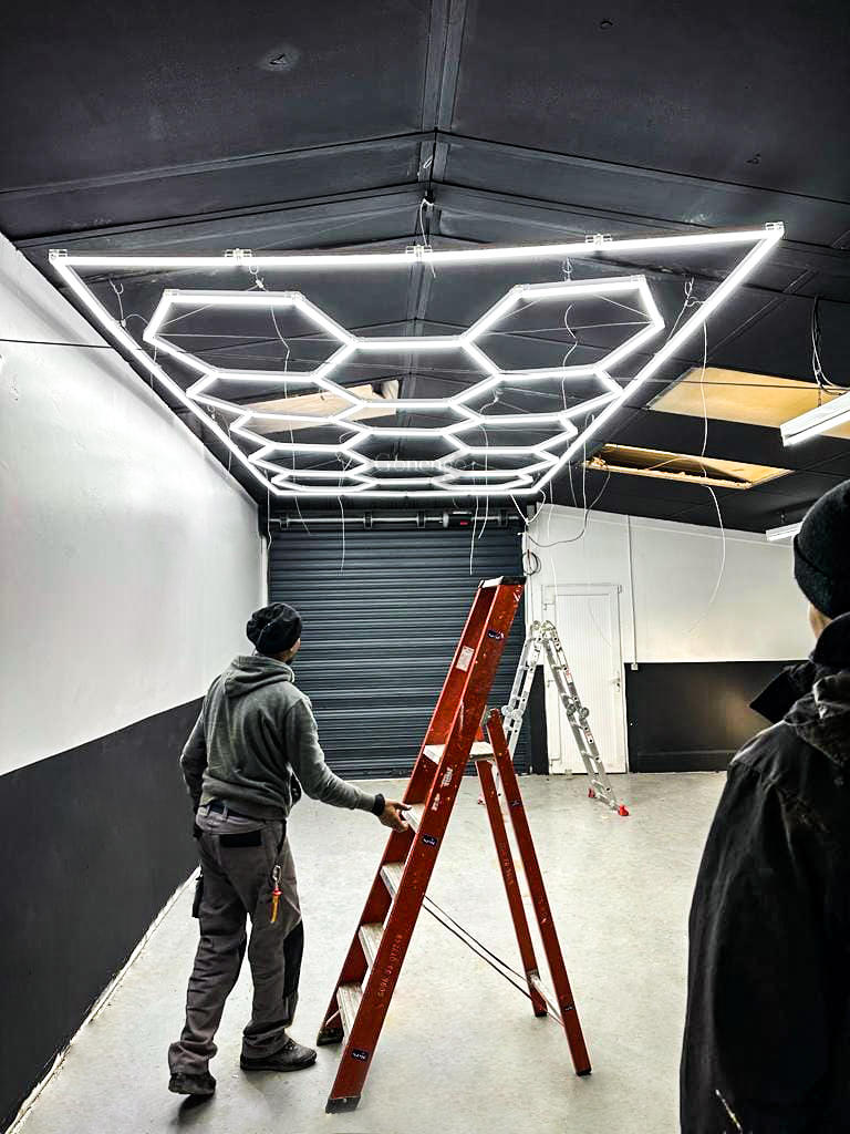 Keep Your Car Workshop Bright With Hexagon LED Light 7 hexagon led lights 4