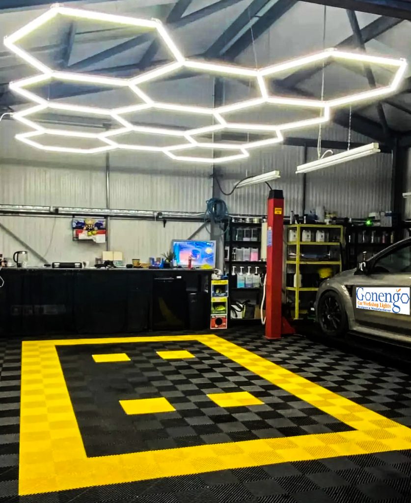 Infuse With Hexagon Lights In Your Garage 9 hexagon lights led 1