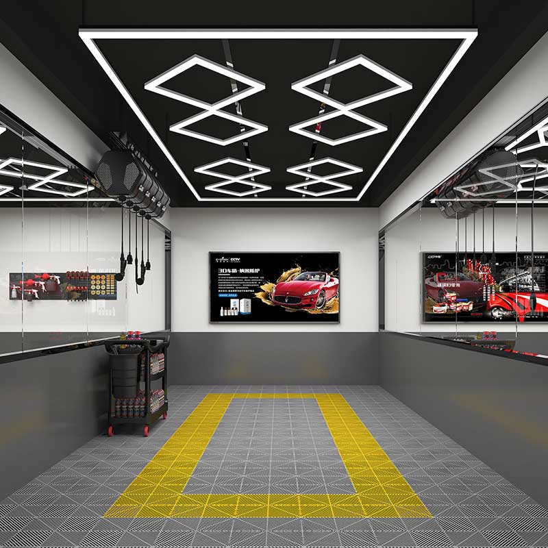 How can I minimize the risk of light fixtures getting damaged in an automotive shop? 7 car wash led lights