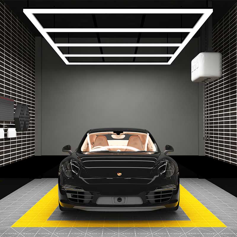 How can I minimize the risk of light fixtures getting damaged in an automotive shop? 9 car wash lights
