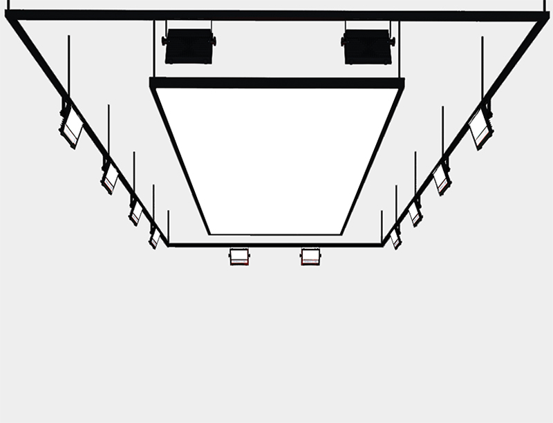 Why is LED light beneficial for highlighting specific car features in showrooms? 9 ceiling box lighting