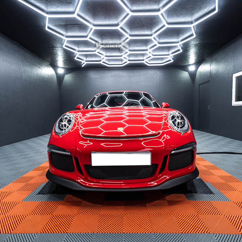 What Role Do Color Temperature and Brightness Play in Car Waxing Lighting for Auto Beauty Shops? 9 hexagonal lighting