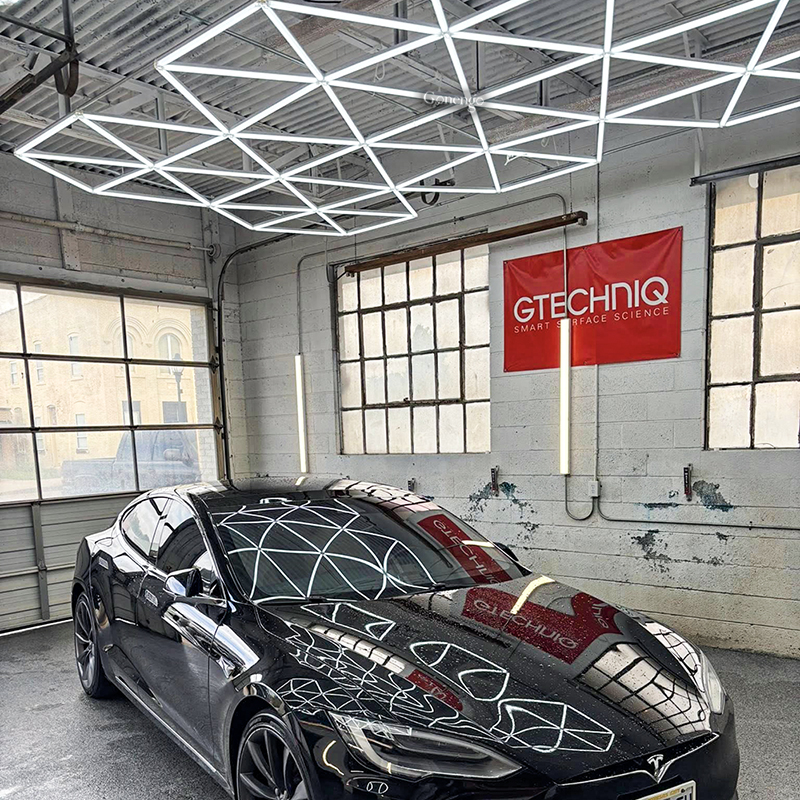 geometric LED lights for garage