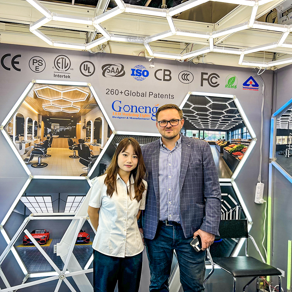 Day 2 Hexagon LED Lights Magic Shines at the 2025 Hong Kong Lighting Fair! 7 hexagon LED lights