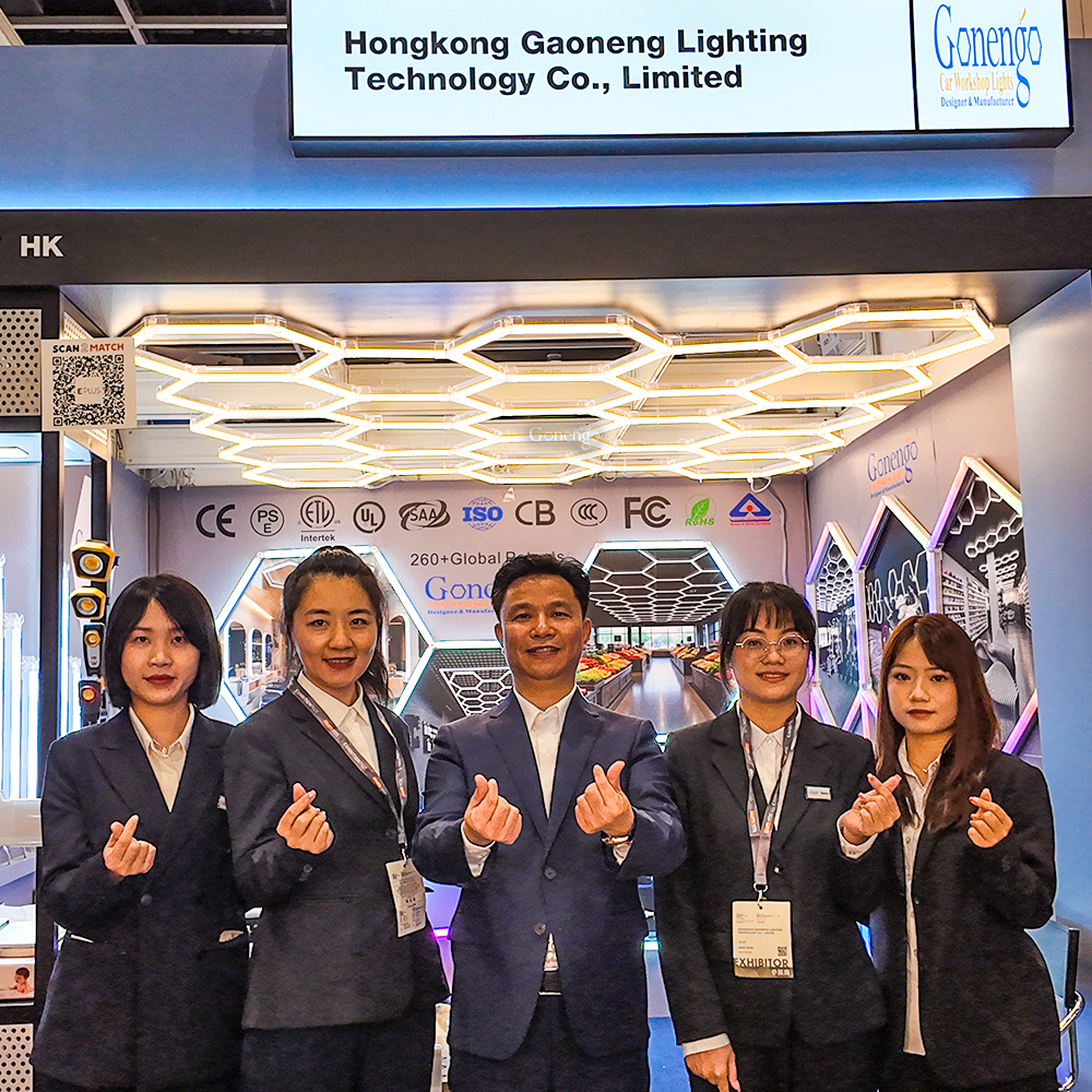 Day1 Gonengo Hexagon Lights at 2025 Hong Kong Lighting Fair! 7 hexagon lights