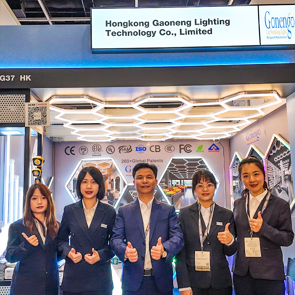 Day1 Gonengo Hexagon Lights at 2025 Hong Kong Lighting Fair! 9 hexagon lights