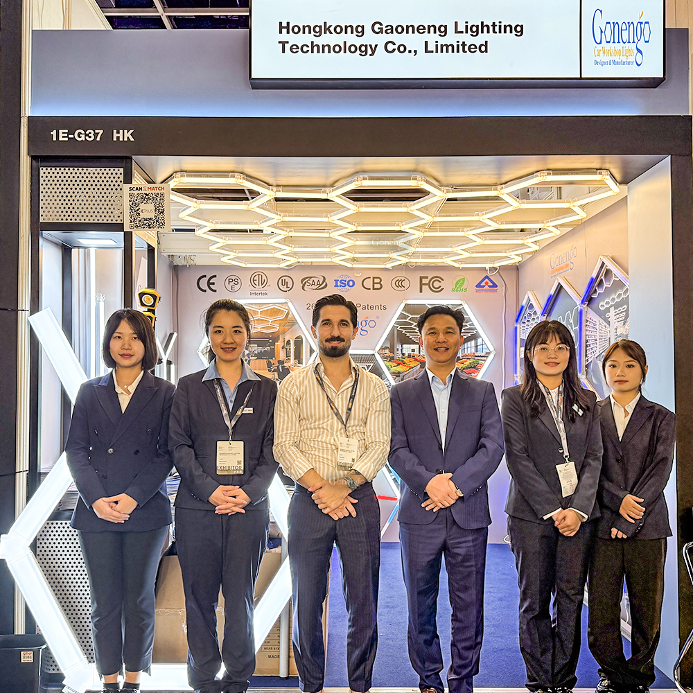 Day 3 LED Lights Hexagon Vibes Are On Fire at 2025 Hong Kong Lighting Fair! 7 LED lights hexagon