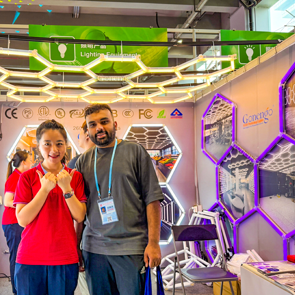 Day 1 Glow at 2025 the 138th Canton Fair! 8 honeycomb LED lights