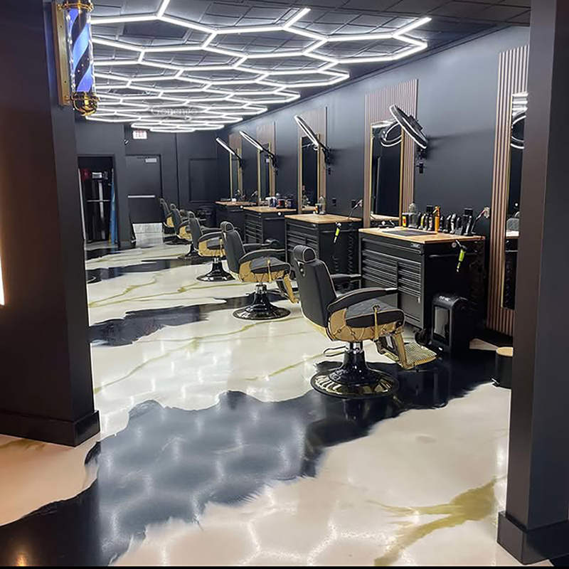 How to Best Highlight a Master Barbershop? 8 honeycomb LED lights