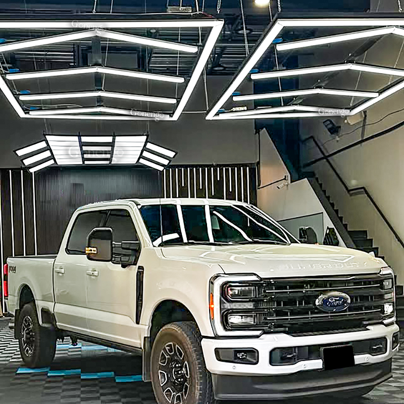 polygonal LED lights for workshop lighting idea