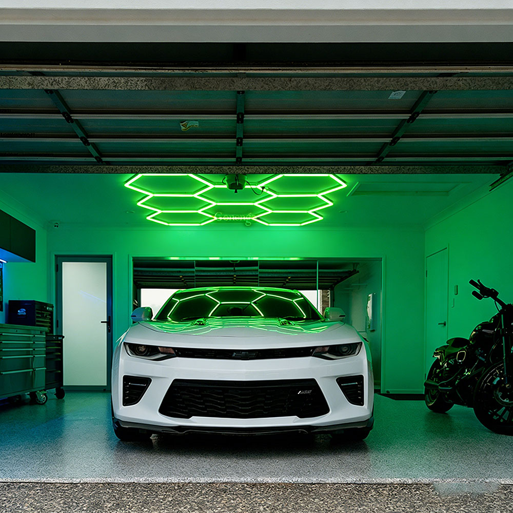 RGB-hexagon-lights-for-garage-ceiling