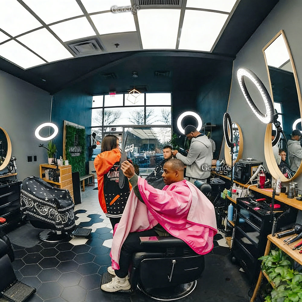How to create a stylish barber shop ceiling? 9 ceiling-panel-lights-for-salon