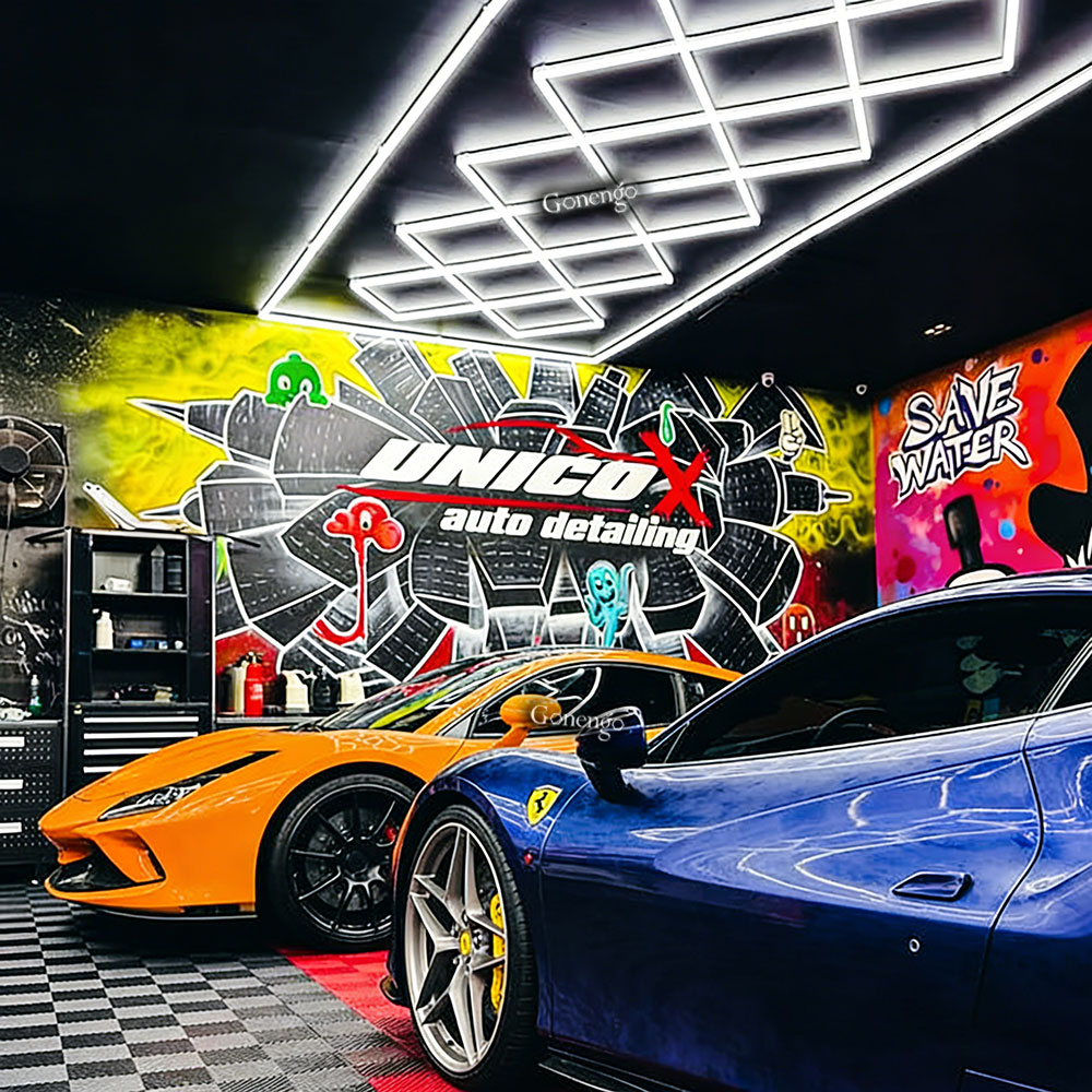How to create a cool garage vibe at home? 7 diamond-LED-lights-for-garage-ceiling