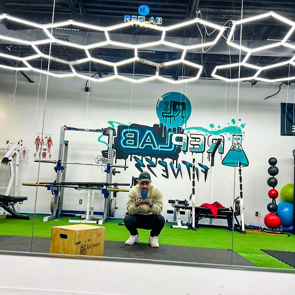 hexagonal-LED-lights-for-gym-ceiling