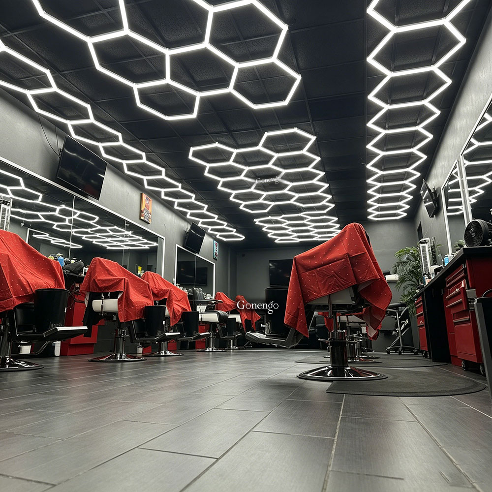 hexagon-LED-lights-for-barber-shop