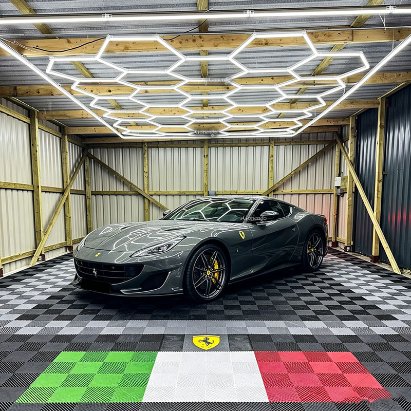 hexagon-lights-for-garage-detailing
