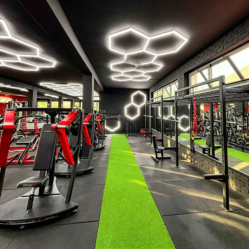 What is the ideal gym lighting design? 7 hexgrid-lighting-for-gym-lighting-idea