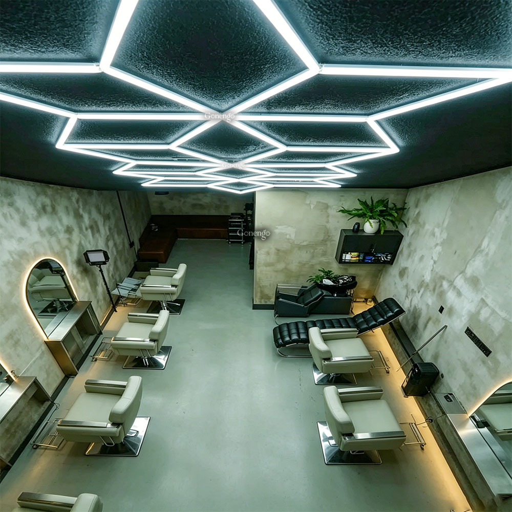 How to Choose Durable Shop Lighting for a Barbershop? 7 geometric-LED-lights-for-barber-shop