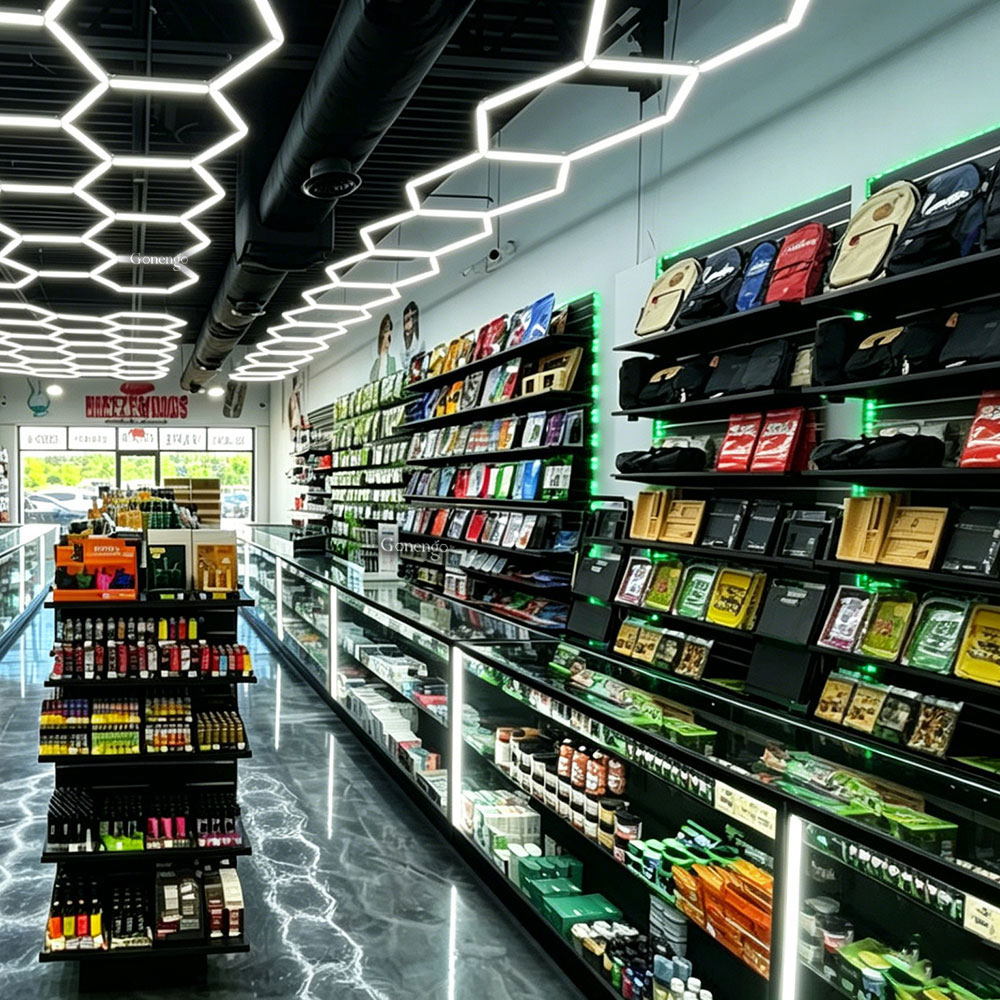 hexagon-LED-lights-for-shop-ceiling