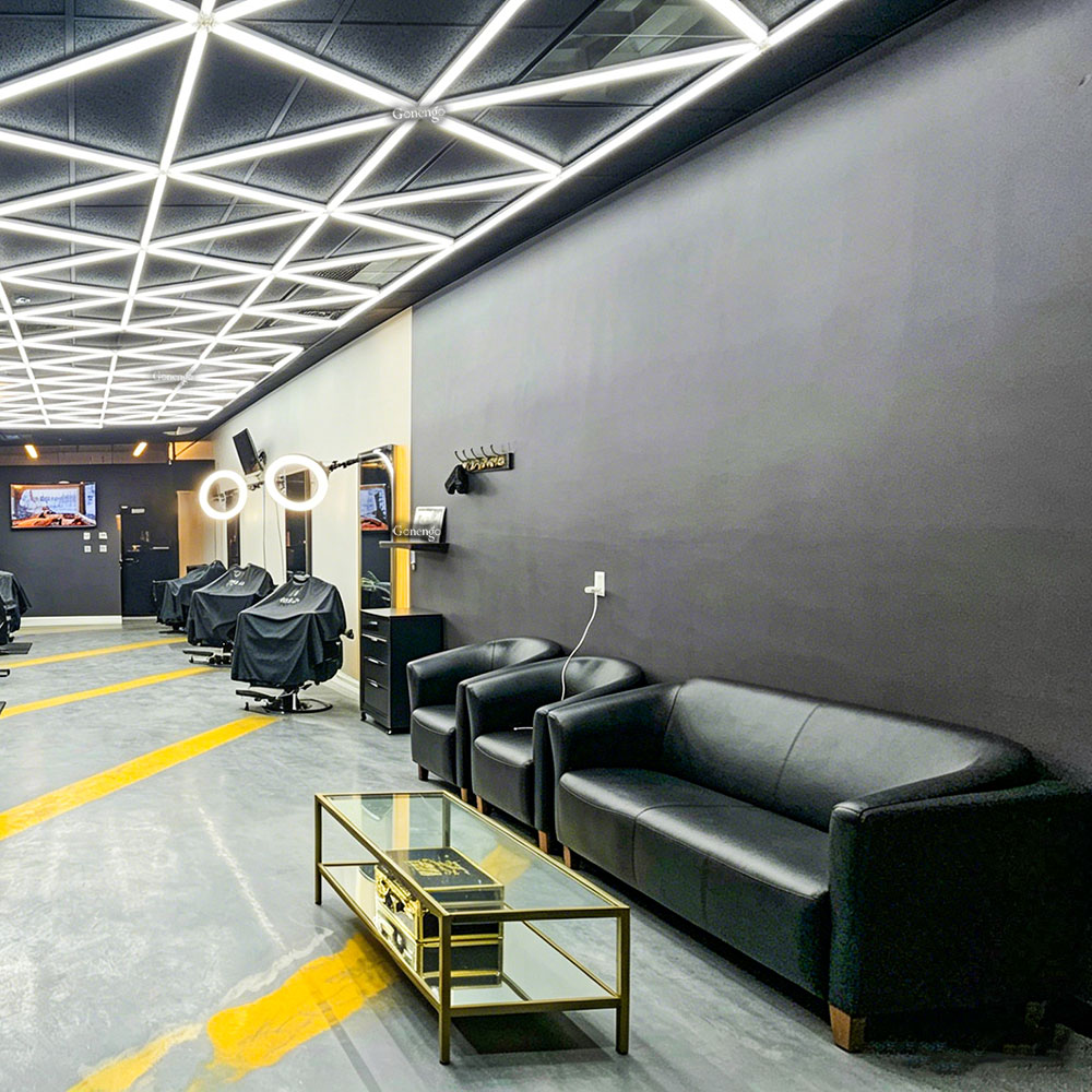 How Do You Create the Perfect Barber Shop? 7 geometric-LED-lights-for-barbershop