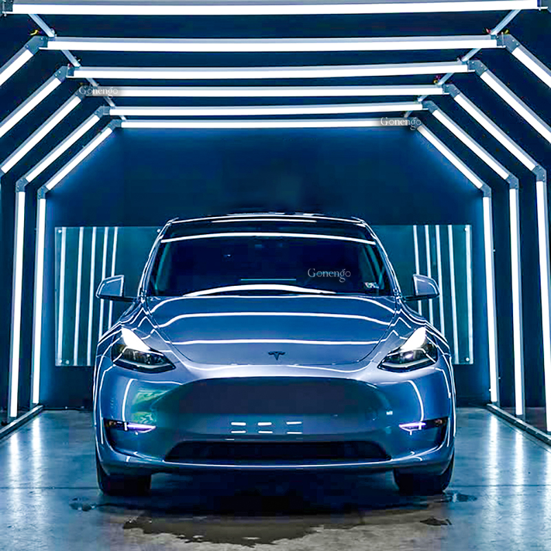 auto repair shop light tunnel