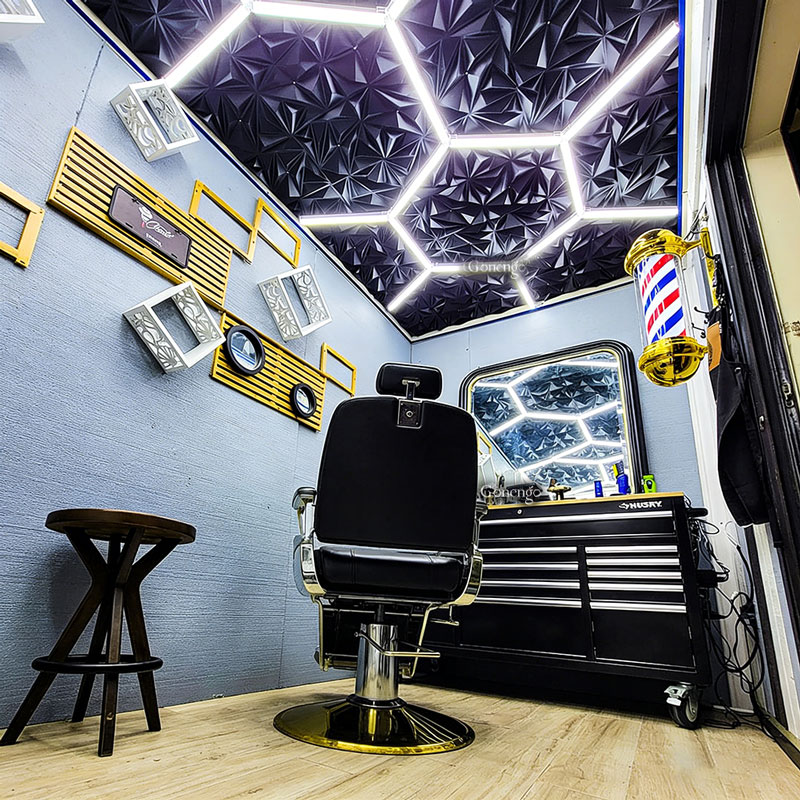 Durable LED Lights That Keep Your Salon Bright for Years 9 hexagon-LED-lighting-for-barber-shop
