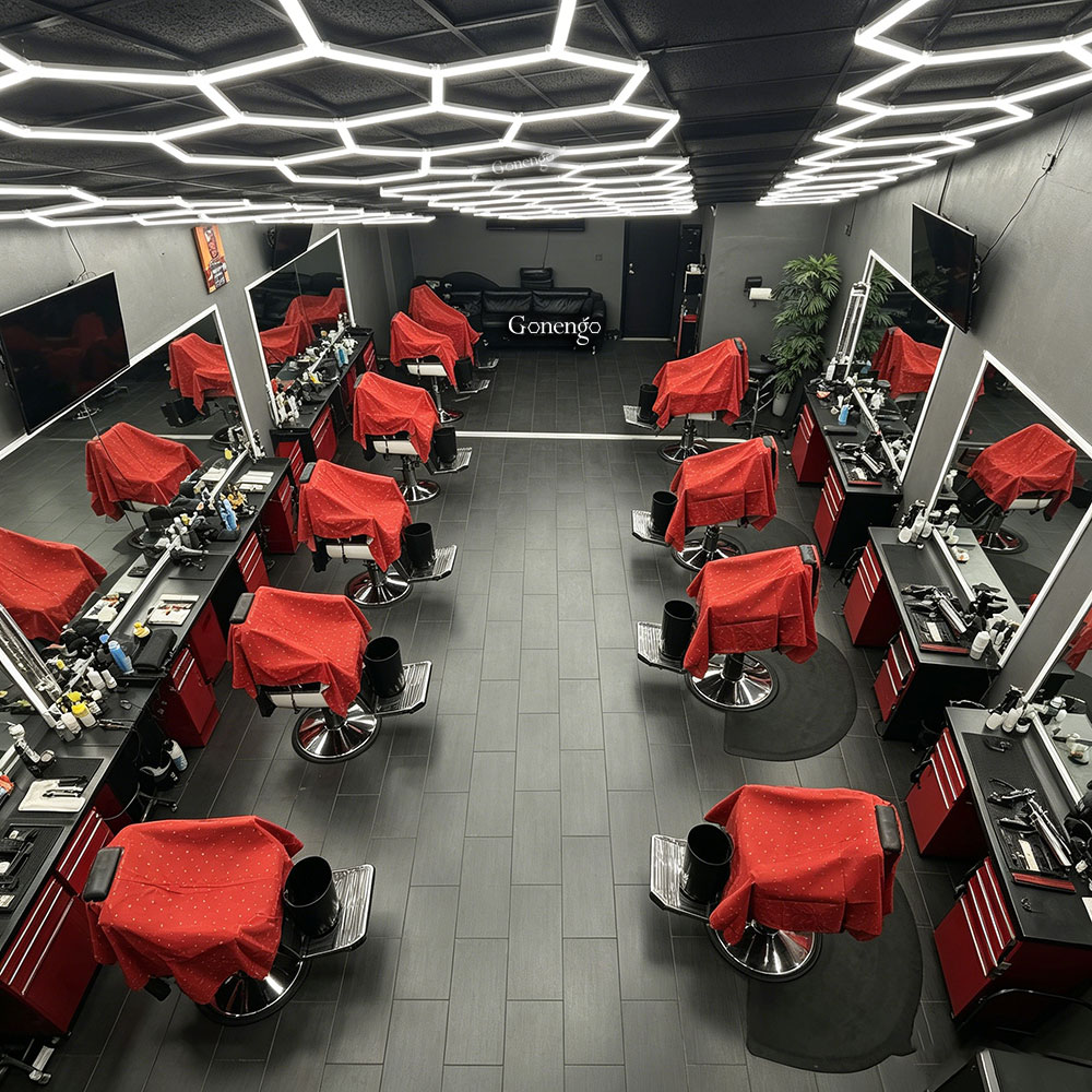 What is the best lighting for hair cutting? 7 hexagon-lights-for-barbershop