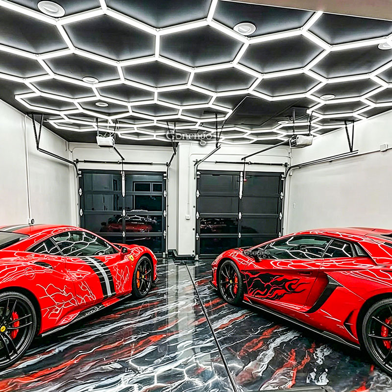 How to choose durable garage lighting? 7 hexagon-LED-lights-for-garage-workshop