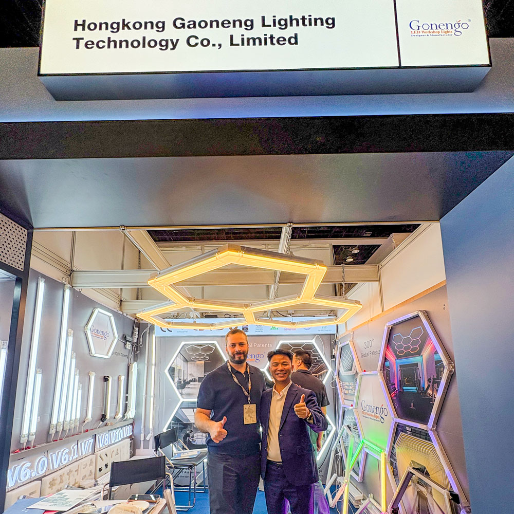 hexagon-LED-lights-for-garage-car-detailing